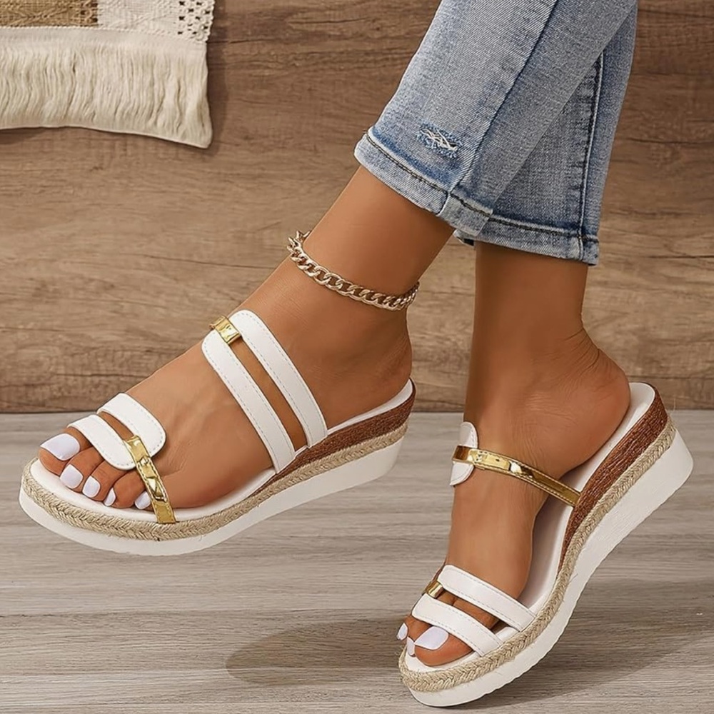 š¤ New Casual Summer Beach Bohemian Small Heel Espadrilleš¤ - Picture 2 of 9